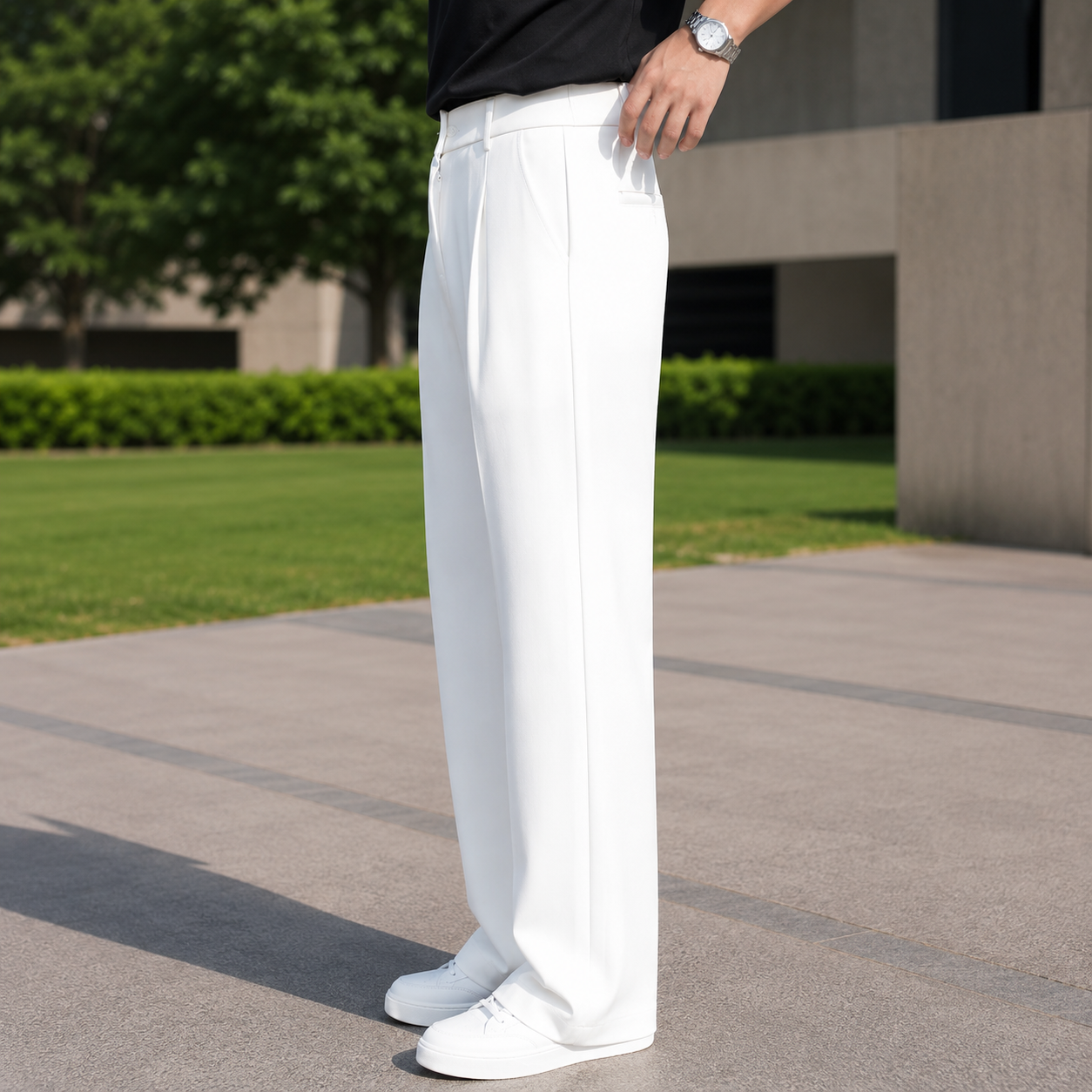 Milano Pleated Trousers - Ivory