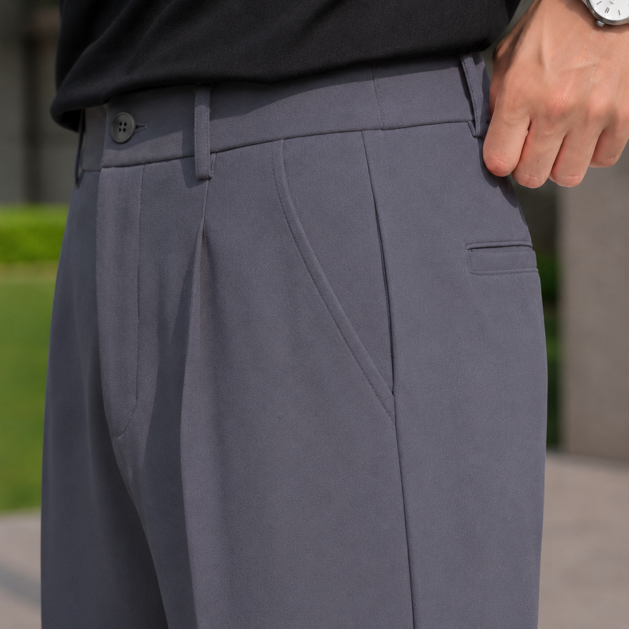 Milano Pleated Trousers - Grey