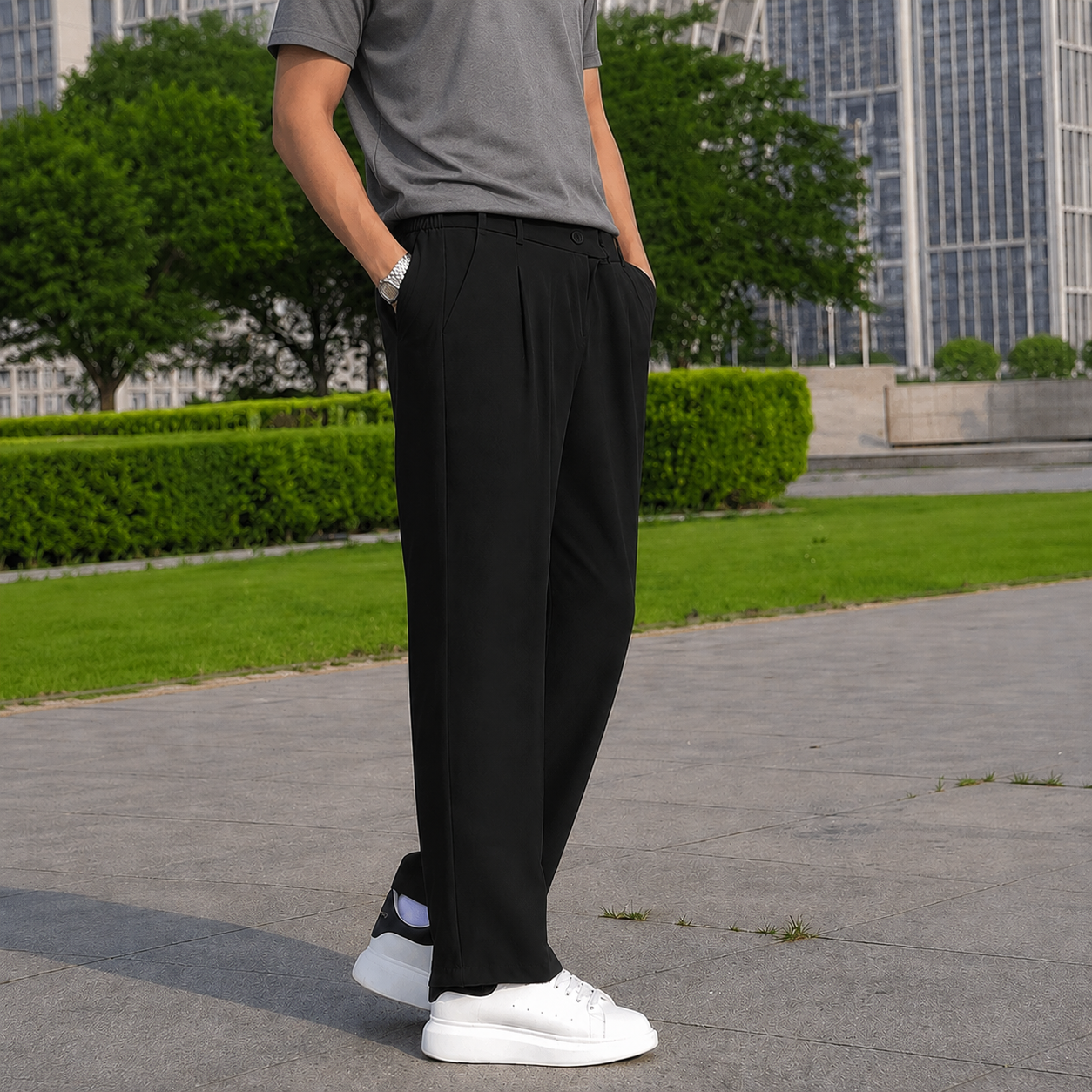 Milano Pleated Trousers - Black