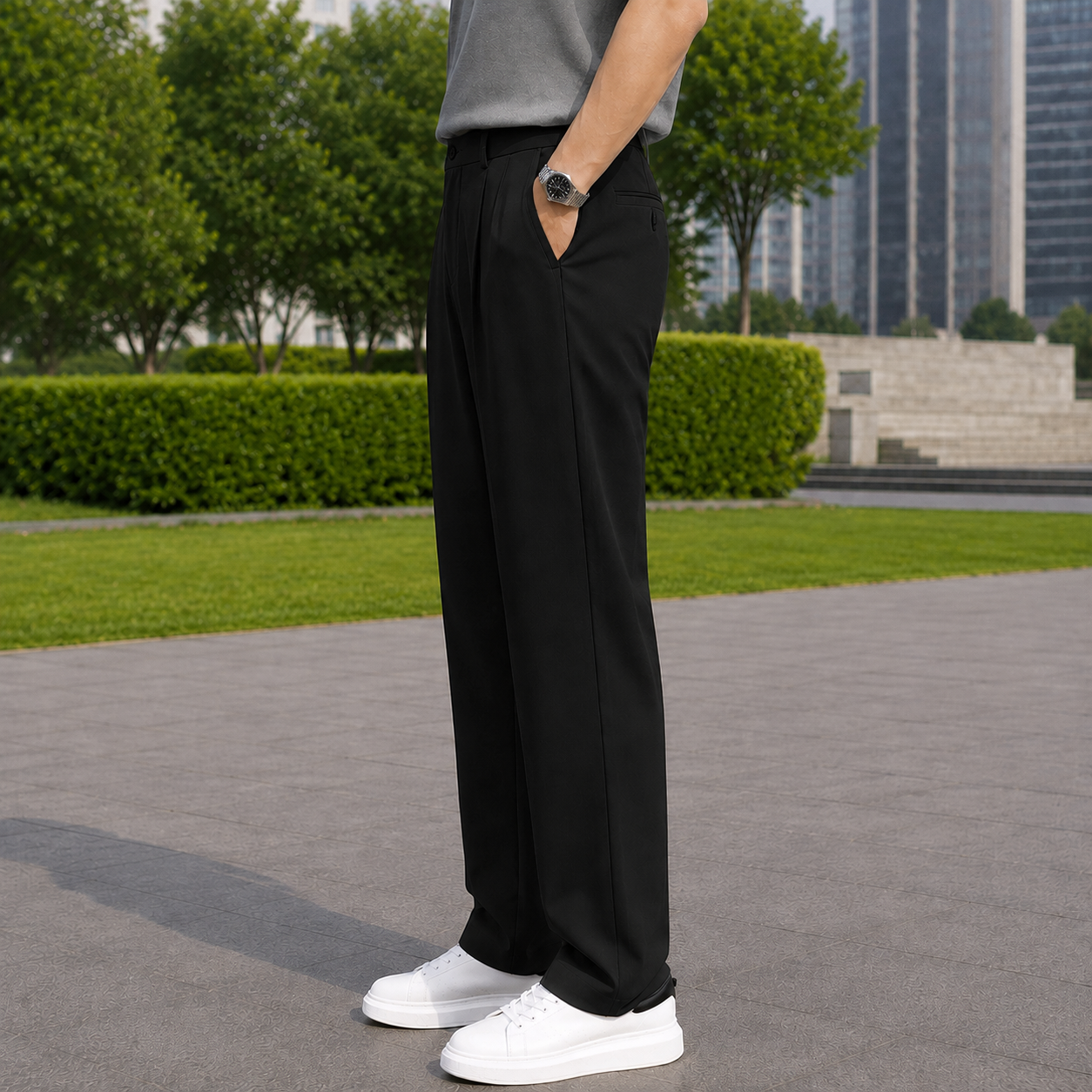Milano Pleated Trousers - Black