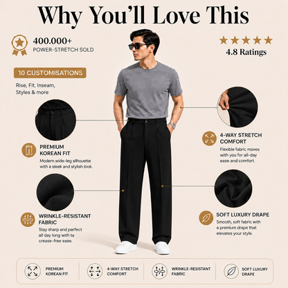 Milano Pleated Trousers - Black