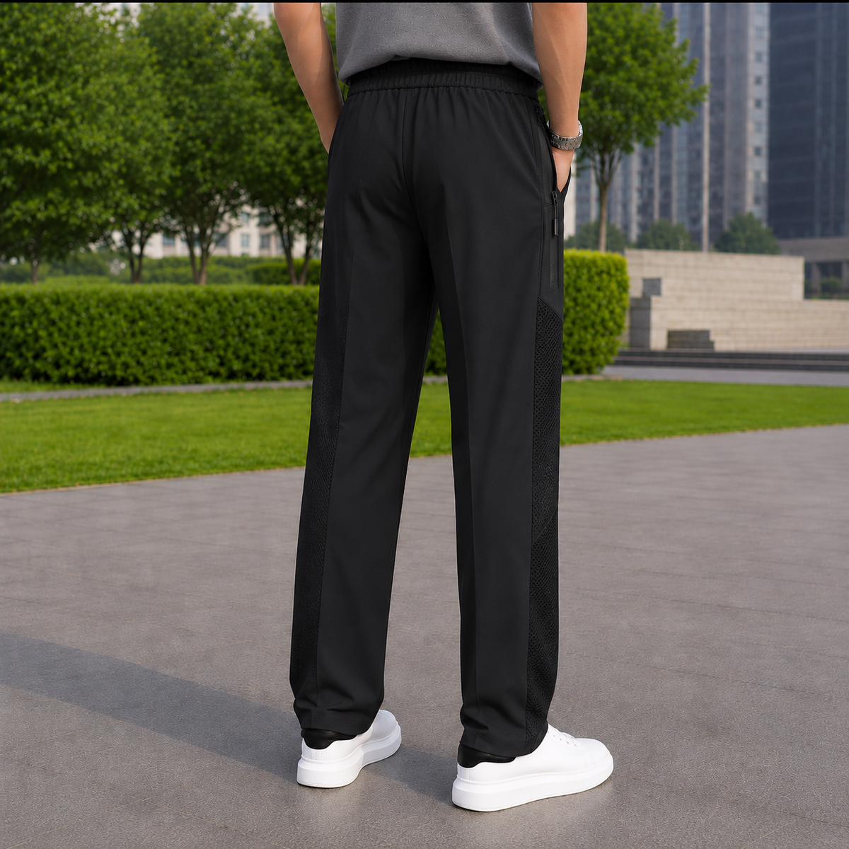 Premium Korean Mesh Pants - BLACK