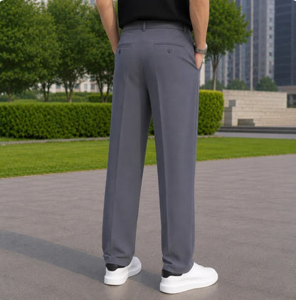 Loose Fit Solid Korean Pants Stretchable (Grey) - XXL